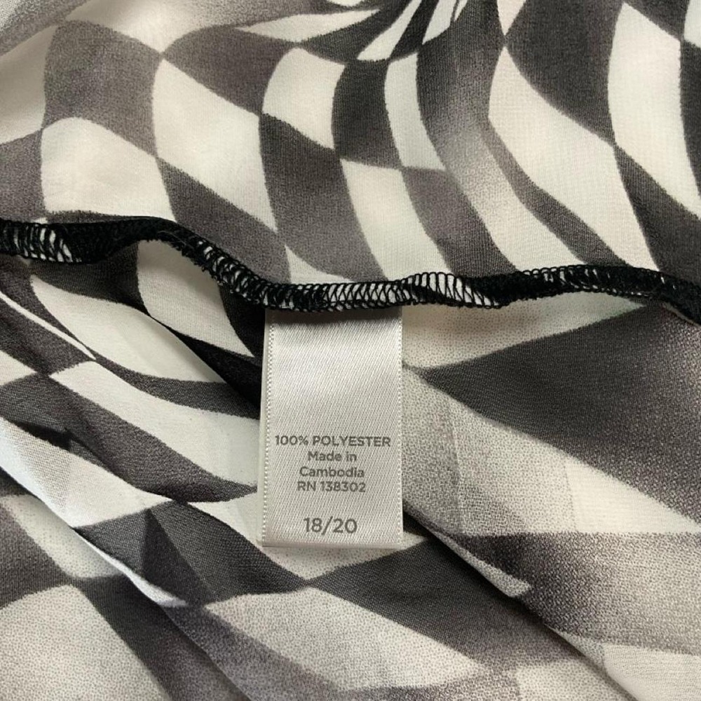 Avenue Sheer Kimono Topper Beach Cover Up Black White Vibrant Open Size 18/20 - Picture 4 of 6